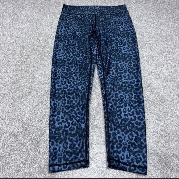 ZYIA Leggings Women's Blue Animal Print Activewear Compression Size 12 - Picture 1 of 12